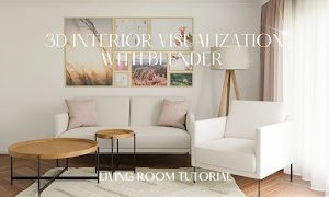 (P-057) Udemy - 3D Visualization with Blender Living Room Scene by Karolina Krol