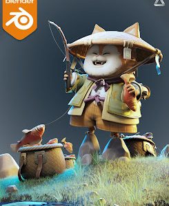 (P-070) Udemy - Personajes en Blender Gato Japones por Libel Academy