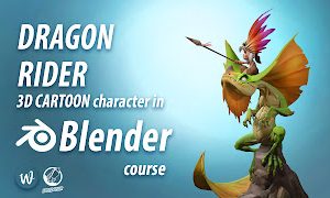 (P-079) Dragon Rider 3D Cartoon Character in Blender Course